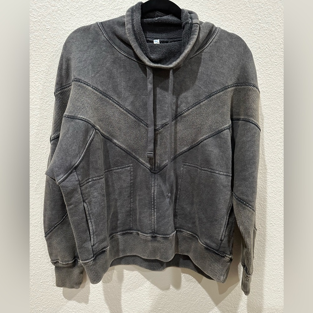 Free People Movement Charcoal Washed Pullover Sweatshirt